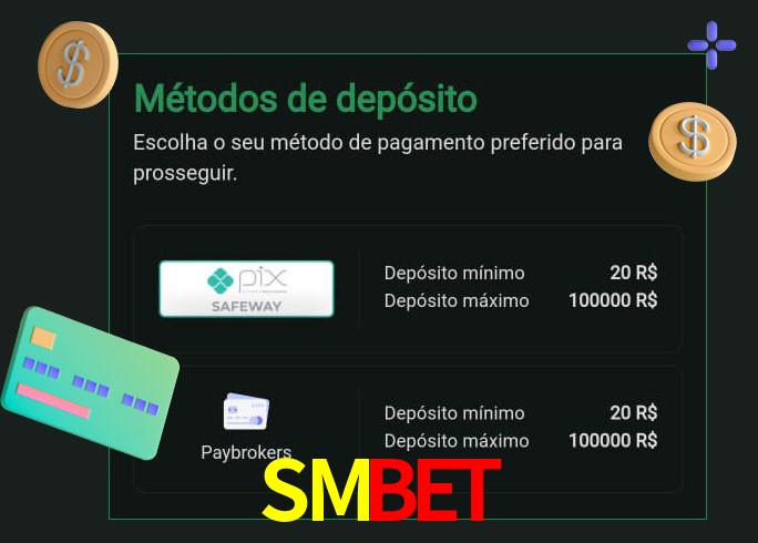 O cassino SMBETbet oferece uma grande variedade de métodos de pagamento